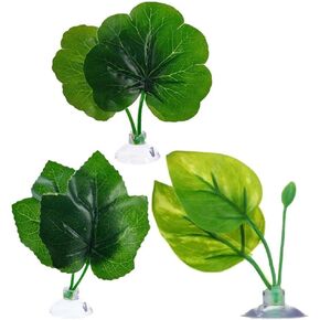 Plastic Leaf Plant for Freshwater or Fish Tanks, Betta Hammock Bed Leaf Artificial Silk Plants Aquarium Pad Artificial Fish Tank Rest Spawning Bed with Suction Cup Aquarium Fish Tank Plant Leaves