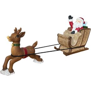 SLOCME Aquarium Santa Claus on Sleigh Decorations - Fish Tank Christmas Landscape Decoration Create Festive Atmosphere