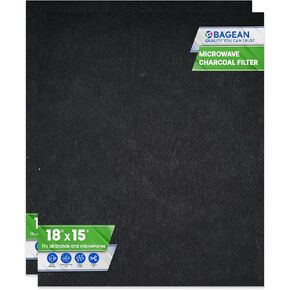 Cut-to-Fit Microwave Filter Replacement - 18" x 15" Activated Carbon Filter Fits Samsung GE LG Frigidaire Whirlpool and More - Charcoal Oven Vent Filters Removes Odors and Freshen Air (2 Pack)