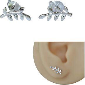 925 Sterling Silver Crescent Moon Stud Earrings for women - Tiny Trendy Elegant Studds | Handmade by MiYa Jewelry Creations