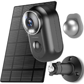 ZUMIMALL Security Cameras Wireless Outdoor, 2K Solar Cameras for Home Security with Magnetic Mount, Color Night Vision, Spotlight & Siren, AI Detection, IP66, Free Loop Recording, 2.4G WiFi Only
