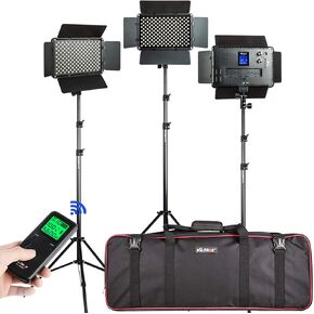 3 Pack VILTROX Bi-Color 45W/4700LM Dimmable Studio Video Light kit with 75 inch Light Stand for Portrait Wedding News Interview Photography