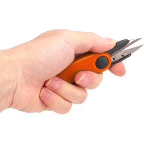 Fishing Tackle Fold Scissor, Wear Resistant Fish Use Folding Scissors, Portable Shrimp Shaped Fishing Line Cut Clipper, Fishing Tackle for Cutting Line(2# Orange)