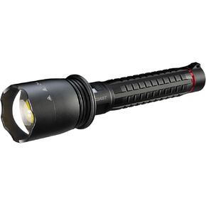 Coast XP80R 15000 Lumen Rechargeable Dual-Power LED Flashlight with POWERiQ™ Real-TIME Display, 5 Light Modes, Ultra View Flood Beam, Push/Pull Focus