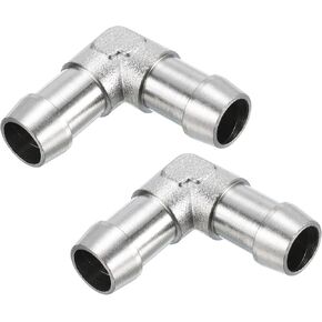 MECCANIXITY Barb Fitting Adapter 90 Degree OD 7/16" Soft Tube Hose Connector L Fitting Thread for ID 8-10mm Water Cooling System Hose 2 Pcs