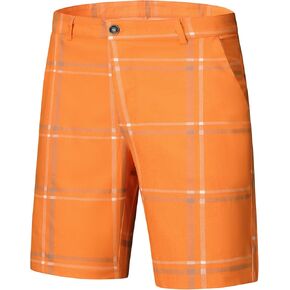 Lars Amadeus Men's Plaid Shorts Checked Pattern Regular Fit Flat Front Dress Shorts