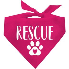 Rescue with Heart Paw Dog Bandana (Hot Pink, OS 83)