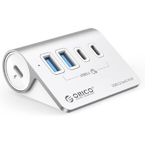 ORICO USB Hub بسرعة 10 جيجابت في الثانية مع 7 منافذ USB A، محور USB 3.2 الجيل الثاني مع كابل USB-C بطول 1.64 قدم ومحول USB-A مقسم USB لأجهزة iMac، وجميع أجهزة MacBooks، وMac Mini