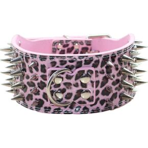 3" Sharp Spiked Studded Leather Dog Collar for Training,Sports,Walking,Medium,Large,X-Large,for Pitbull,Labrador,Boxer(Gold Brown,XL)