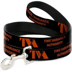 Dog Leash Loki Series TVA Time Variance Authority Text Black Orange 6 Feet Long 1.5 Inch Wide