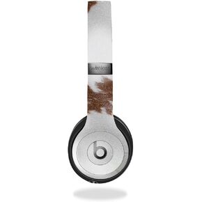 Glossy Glitter Headphone Skin Compatible with Beats Solo 4 - Cow Hide - Premium 3M Vinyl Protective Wrap Decal Cover - Easy to Apply | Crafted in The USA by MightySkins