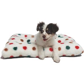 42x28 Dog Crate Bed Washable Anti-Slip Short Plush Fits Large Dogs 60-80 lbs Dog Crate Beds for Large Dogs 42 Inch Perfect Large Dog Bed for Crate Black with White Dots
