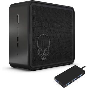 ME2 MichaelElectronics2 Intel NUC 9 NUC9i7QNX Gaming and Entertainment Desktop Black (Intel i7-9750H 6-Core, 16GB RAM, 1TB PCIe SSD, Intel UHD 630, WiFi, Bluetooth, 1xHDMI, Win 10 Pro) with USB Hub
