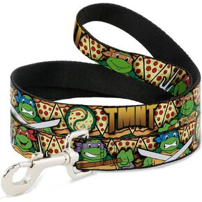 Dog Leash Ninja Turtles Turtle Poses Pizza Slices 6 Feet Long 1.0 Inch Wide