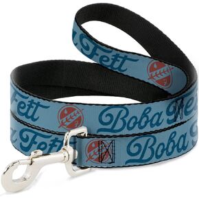 Buckle-Down Star Wars Pet Leash, Dog Leash, Star Wars Boba Fett Script and Logo Blues Red, 6 Feet Long 1.0 Inch Wide