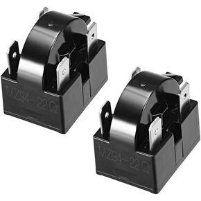 uxcell 2 Pcs 15 Ohm 4 Pin Refrigerator Start Relay for Compressor Black