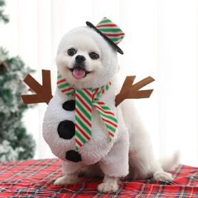 HDKUW Small Dog Snowman Outfit,Dog Christmas Snowman Costum,Funny Cosplay Snowman Hat for Puppy Small Dogs,Perfect for Christmas Parties for Cats Puppy Small Dogs XL