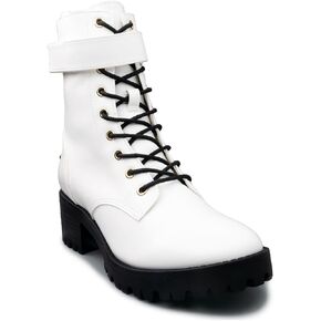 Juicy Couture Women's Lace Up Lug Sole Hiker Booties with Faux Fur Cuff, Winter Fashion Ankle Boots, Outdoor Hiking Shoes