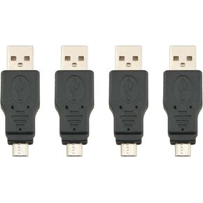 4PCS Black USB 2.0 Adapter A Male to Micro Male USB Male to Micro Male Sdapter
