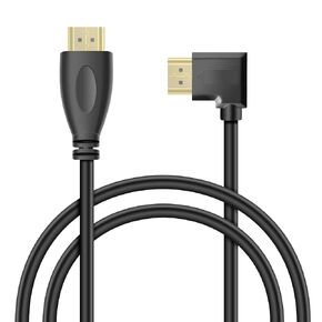 YACSEJAO 90 Degree HDMI Extension Cable 3Ft Gold Plated 270 Degree Angle 4K HDMI 1.4 Cable Supports Ethernet, 3D, 4K and Audio Return (Right Angle)