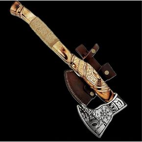 Hand Forged Viking Axe of Ragnor Lorthbrook- Battle Ready Viking Axe -with Ash Wood-Best Gift (Viking Olaf (Wood))