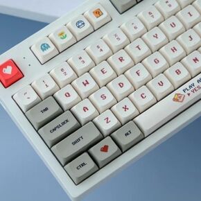 Famicom Themed Keycaps XDA Profile Keycaps Custom Keycaps for Mechanical Keyboard,140 Keys Set PBT Keycaps Dye Sublimation Keycaps