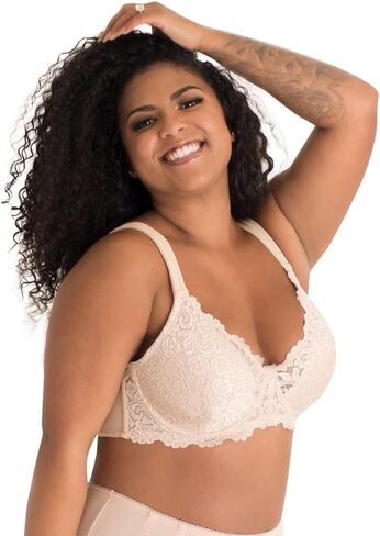 Leading Lady Ava Lace Padded Bra - Full Figure Bra With Underwire Support and Side Smoothing. Lightly Padded Bras For Women in Saudi Arabia