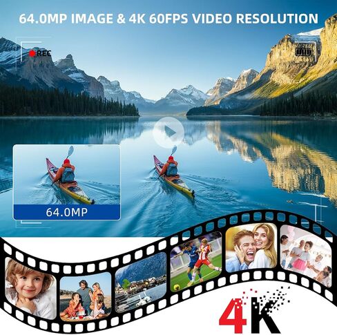Video Camera Camcorder 4K 48MP 60FPS Dual Lens Camera with Wireless Mic for Vlogging YouTube, Ultra HD 3 Inch Screen 21X Digital Zoom Video Recorder Camera with 64GB SD Card, Remote Control in Saudi Arabia