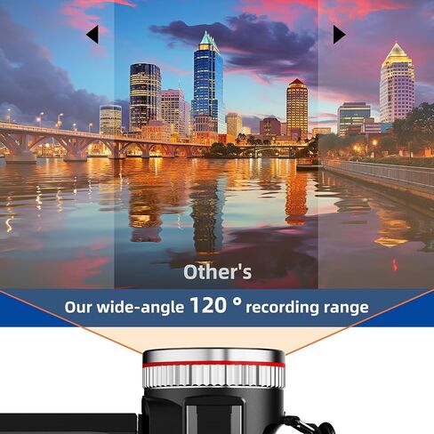 Video Camera Camcorder 4K 48MP 60FPS Dual Lens Camera with Wireless Mic for Vlogging YouTube, Ultra HD 3 Inch Screen 21X Digital Zoom Video Recorder Camera with 64GB SD Card, Remote Control in Saudi Arabia
