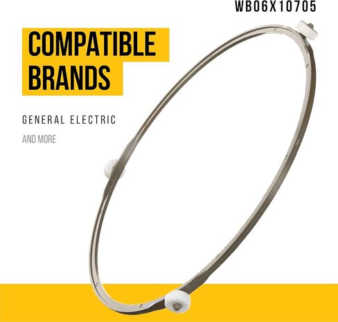 دعم صينية زجاجية WB06X10705 مطورة - أجزاء الميكروويف المتوافقة مع GE - يستبدل AP3993991 AH1480805 EA1480805 PS1480805 - حلقة بلاستيكية متينة بثلاث حلقات - حل سريع وسهل يمكنك صنعه بنفسك in Kuwait