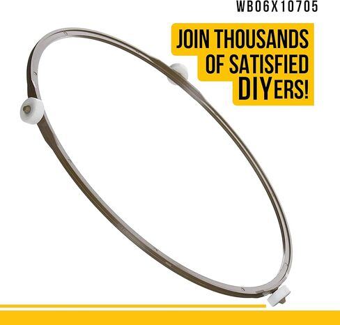 دعم صينية زجاجية WB06X10705 مطورة - أجزاء الميكروويف المتوافقة مع GE - يستبدل AP3993991 AH1480805 EA1480805 PS1480805 - حلقة بلاستيكية متينة بثلاث حلقات - حل سريع وسهل يمكنك صنعه بنفسك in Kuwait