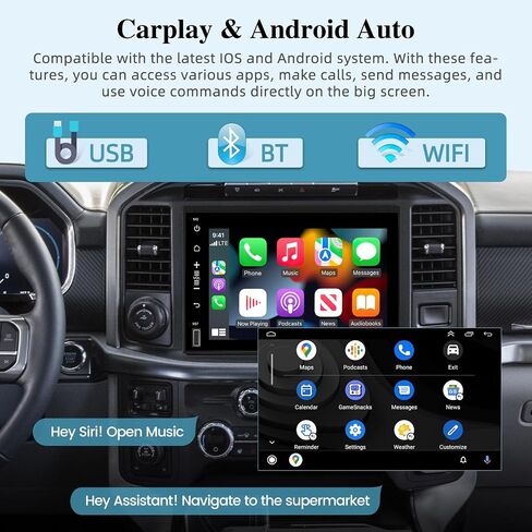 [2+64G] راديو سيارة Android لسيارة Ford F150 F250 F350 Fusion Edge Explorer Taurus Freestar - Carplay اللاسلكي وAndroid Auto - ستيريو سيارة بشاشة لمس 7 بوصة مع EQ/WiFi/GPS + كاميرا احتياطية AHD in Saudi Arabia