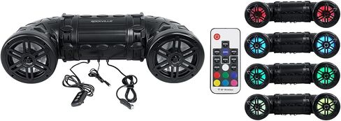 ROCKVILLE RATV80L Bluetooth Dual 8" Powered 600w ATV/UTV/Marine Speaker w/LED in Saudi Arabia