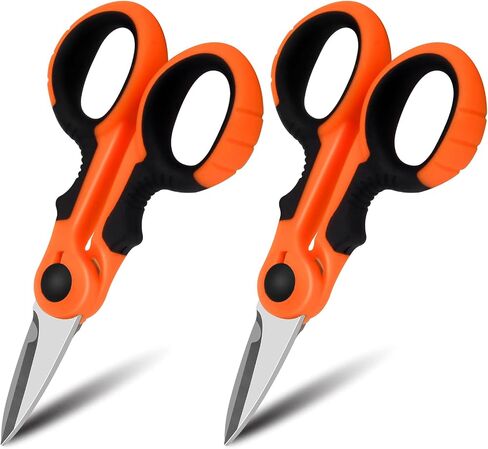 2PCS Fishing Scissors Saltwater Freshwater, Non-slip Fishing Scissors for Braided Line Edge Scissors, Braid Scissors Fishing for Trimming Fishing Line, Multi-Function Line Cutter (Orange) in Saudi Arabia