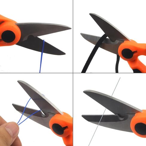 2PCS Fishing Scissors Saltwater Freshwater, Non-slip Fishing Scissors for Braided Line Edge Scissors, Braid Scissors Fishing for Trimming Fishing Line, Multi-Function Line Cutter (Orange) in Saudi Arabia