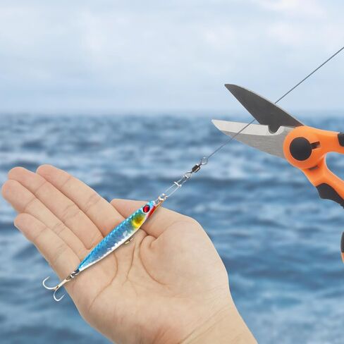 2PCS Fishing Scissors Saltwater Freshwater, Non-slip Fishing Scissors for Braided Line Edge Scissors, Braid Scissors Fishing for Trimming Fishing Line, Multi-Function Line Cutter (Orange) in Saudi Arabia