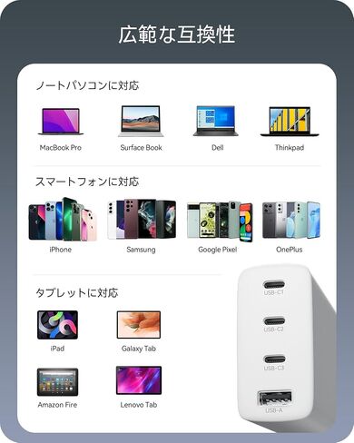 100 واط USB C شاحن كتلة شحن سريع GaN PD3.0 QC3.0/2.0 نوع C محول طاقة متعدد المنافذ - 4 منافذ USBC للكمبيوتر المحمول الذكي - متوافق مع MacBook Pro Air iPhone 14/13/12 Pro Max iPad Samsung in Kuwait