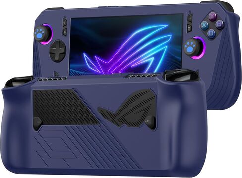 حافظة واقية من السيليكون لجهاز ASUS ROG Ally X 2024، حافظة رفيعة مقاومة للصدمات وغير قابلة للانزلاق لجهاز Rog Ally X، وملحقات ASUS Rog Alloy X (أسود) in Kuwait
