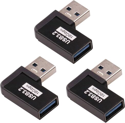 محول USB 3.2 بزاوية 90 درجة من Pastall، موصل زاوية قائمة USB ذكر 10 جيجابت في الثانية إلى USB أنثى، وصلة تحويل USB A 3.2 L، تدعم نقل البيانات وشحن OTG 3A in Saudi Arabia