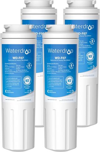 Waterdrop UKF8001 Refrigerator Water Filter 4, Compatible with Whirlpool EDR4RXD1, EveryDrop Filter 4, Maytag UKF8001AXX-750, UKF8001AXX-200, 46-9006, Puriclean II, WF-UKF8001, 6 Filters in Saudi Arabia