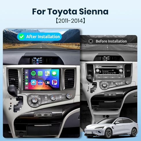 2G+64G Android Car Stereo for Toyota Sienna 2011-2014 with Wireless Carplay Android Auto, 9 Inch Touch Screen Bluetooth Car Radio Support GPS Navigation WiFi HiFi Audio FM SWC USB + HD Backup Camera in Saudi Arabia