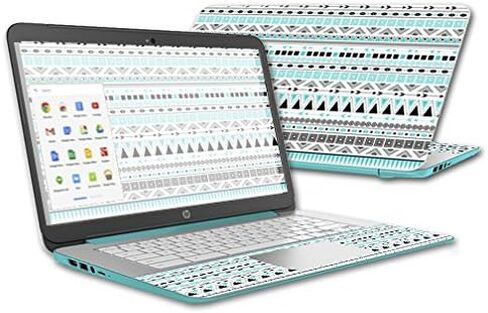 MightySkins Skin Compatible with HP Chromebook 14 (2015) case wrap Cover Sticker Skins Carved Blue in Saudi Arabia