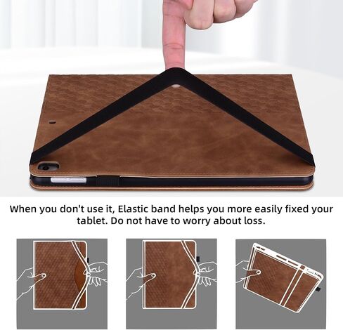 Case for iPad 9th 8th 7th Generation (2021/2020/2019) 10.2 Inch,iPad Air 3rd Generation PU Leather Cover Multi-Angle Viewing Stand with Card Pocket for ipad 9th Generation Case,Brown in Kuwait