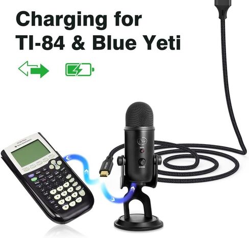 AGVEE 2 Pack 6.6ft Mini USB Cable, Durable USB-A to Mini-B Data and Charger | For TI-84 Calculator, Garmin GPS, Go-Pro Hero 4 3 2 HD, PS3 Controller, Canon Nikon Camera, Blue Yeti Microphone, in Kuwait