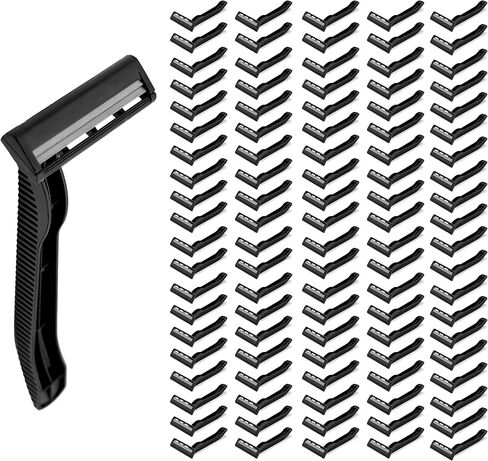 100 Twin Blade Black Disposable Razors in Bulk - Professional or Home Use in Saudi Arabia