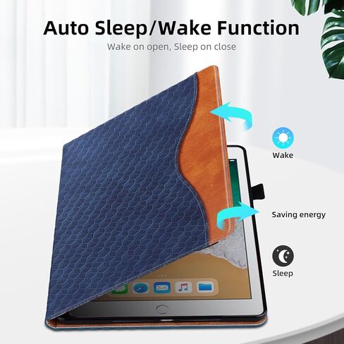 Case for iPad 9th 8th 7th Generation (2021/2020/2019) 10.2 Inch,iPad Air 3rd Generation PU Leather Cover Multi-Angle Viewing Stand with Card Pocket for ipad 9th Generation Case,Brown in Kuwait