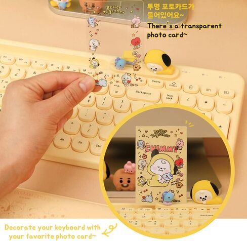 BT21 Little Buddy Multi Pairing Wireless Retro Computer Keyboards, Membrane 102 Key Design Keyboard (RJ) in Saudi Arabia