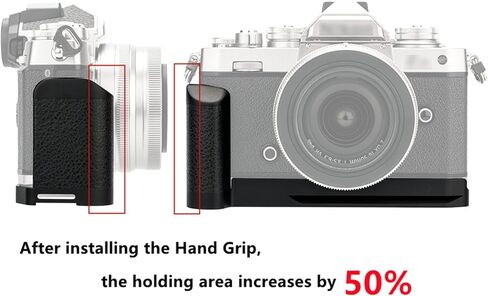 مقبض Z fc، حامل معدني على شكل حرف L لكاميرا Nikon Z fc Zfc، يستبدل مقبض التمديد لـ Z fc-GR1، مع لوحة تحرير سريعة لـ Arca وفتحة حامل ثلاثي القوائم 1/4 بوصة -20 وفتحة حزام اليد - فضي in Kuwait