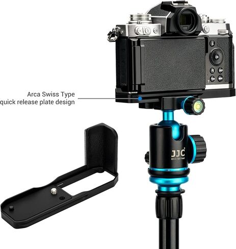 مقبض Z fc، حامل معدني على شكل حرف L لكاميرا Nikon Z fc Zfc، يستبدل مقبض التمديد لـ Z fc-GR1، مع لوحة تحرير سريعة لـ Arca وفتحة حامل ثلاثي القوائم 1/4 بوصة -20 وفتحة حزام اليد - فضي in Kuwait