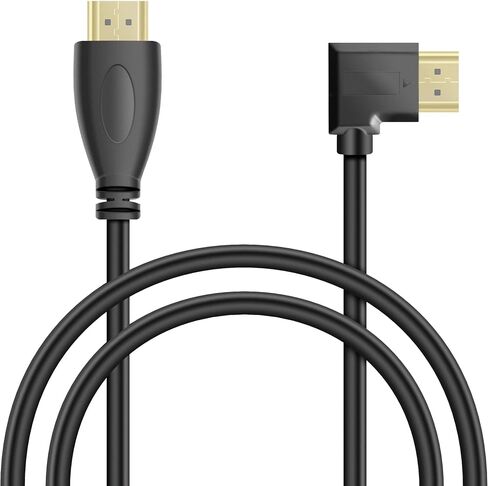 YACSEJAO كابل تمديد HDMI 90 درجة 3 أقدام مطلي بالذهب زاوية 270 درجة 4K HDMI 1.4 كابل يدعم إيثرنت، ثلاثي الأبعاد، 4K وإرجاع الصوت (الزاوية اليمنى) in Saudi Arabia